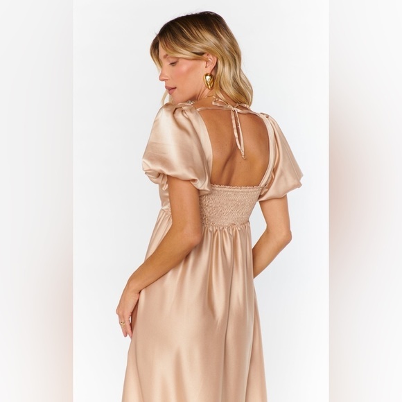 SHOW ME YOUR MUMU Nora Maxi Dress In Champagne Luxe Satin - Picture 10 of 11